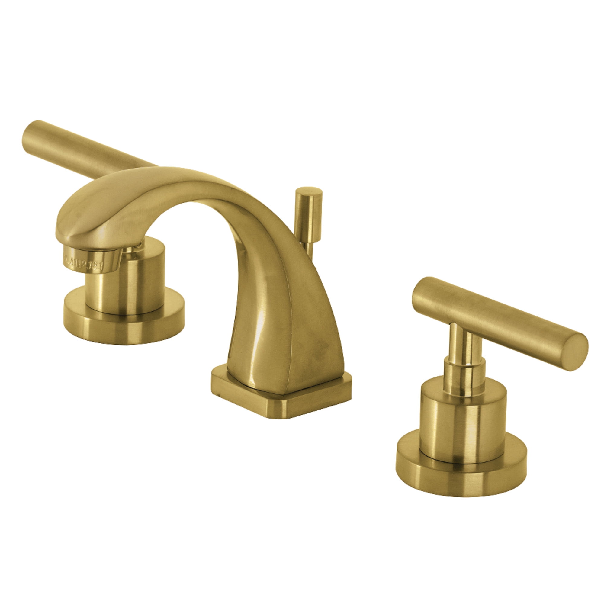 Kingston Brass KS4947CML Manhattan Widespread Bathroom Faucet with Brass Pop-Up, Brushed Brass