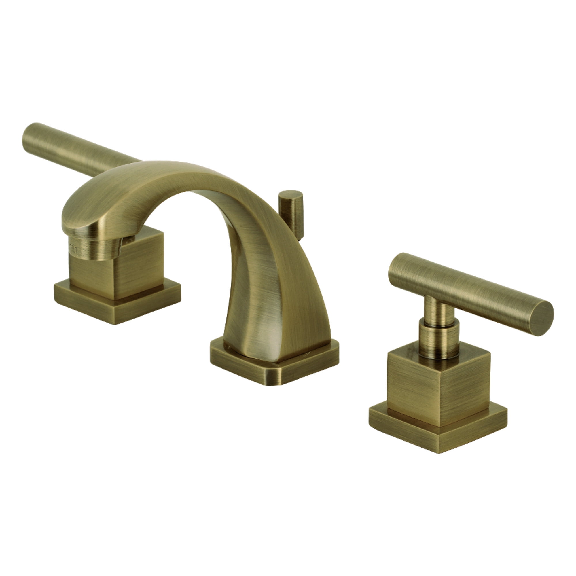 Kingston Brass KS4943CQL Claremont Widespread Bathroom Faucet with Brass Pop-Up, Antique Brass