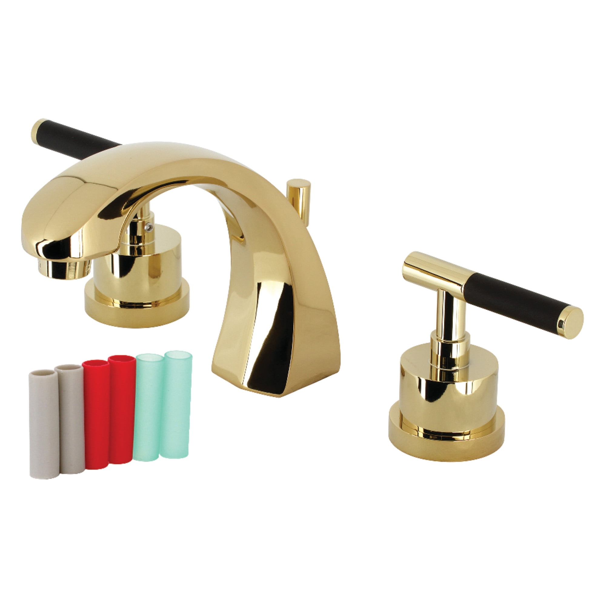 Kingston Brass KS4982CKL Kaiser Widespread Bathroom Faucet with Brass Pop-Up, Polished Brass
