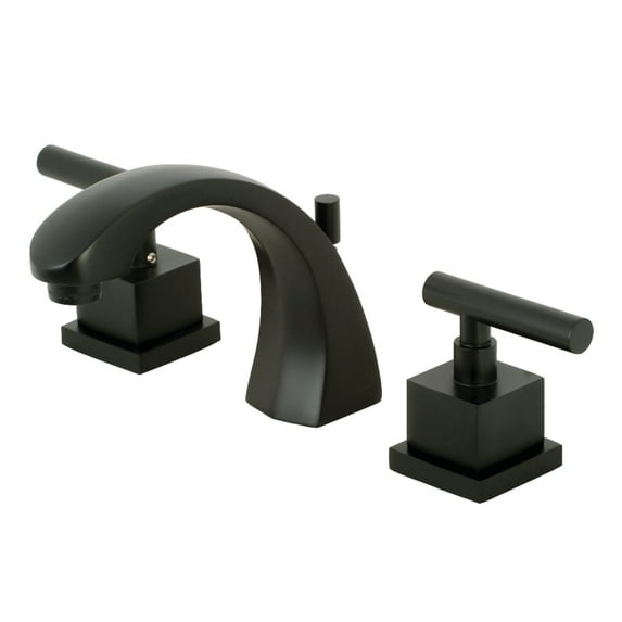 Kingston Brass KS4980CQL Claremont Widespread Bathroom Faucet with Brass Pop-Up, Matte Black
