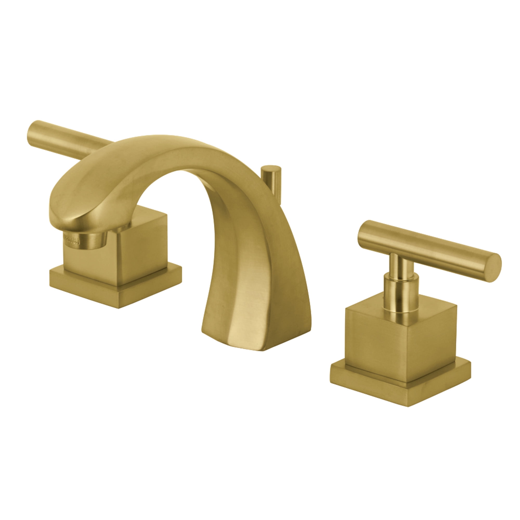 Kingston Brass KS4987CQL Claremont Widespread Bathroom Faucet with Brass Pop-Up, Brushed Brass
