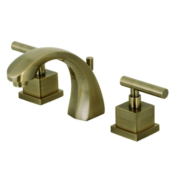 Kingston Brass KS4983CQL Claremont Widespread Bathroom Faucet with Brass Pop-Up, Antique Brass
