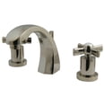 thumbnail image 1 of Kingston Brass KS4986ZX Millennium Widespread Bathroom Faucet with Brass Pop-Up, Polished Nickel, 1 of 5