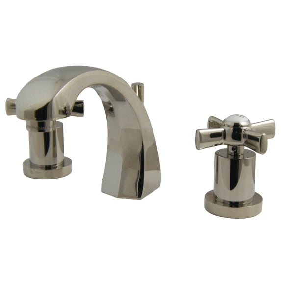 Kingston Brass KS4986ZX Millennium Widespread Bathroom Faucet with Brass Pop-Up, Polished Nickel