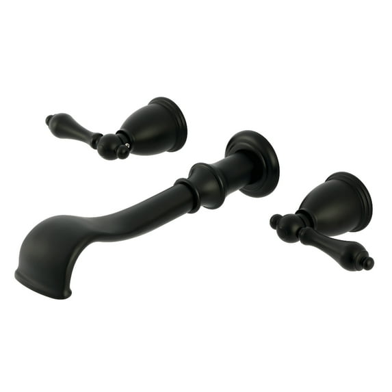 Kingston Brass KS5020AL Two-Handle Wall Mount Roman Tub Faucet, Matte Black