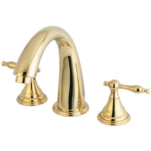 Kingston Brass KS5362NL Royale Two-Handle Deck Mount Roman Tub Faucet, Polished Brass