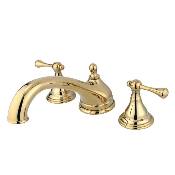 Kingston Brass KS5532BL Vintage Two-Handle Deck Mount Roman Tub Faucet, Polished Brass