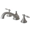 thumbnail image 1 of Kingston Brass KS5538NL Naples Two-Handle Deck Mount Roman Tub Faucet, Brushed Nickel, 1 of 4