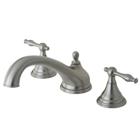 Kingston Brass KS5538NL Naples Two-Handle Deck Mount Roman Tub Faucet, Brushed Nickel