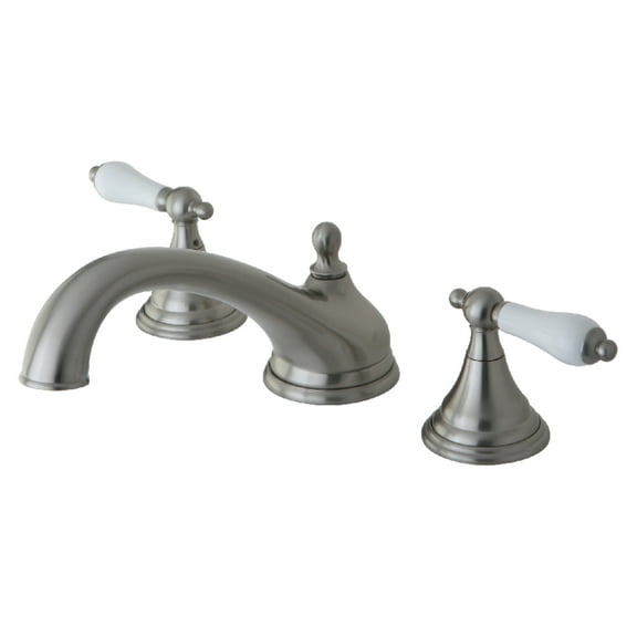 Kingston Brass KS5538PL Vintage Two-Handle Deck Mount Roman Tub Faucet, Brushed Nickel