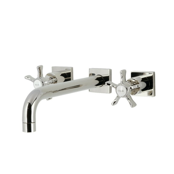 Kingston Brass KS6026NX Hamilton Two-Handle Wall Mount Roman Tub Faucet, Polished Nickel