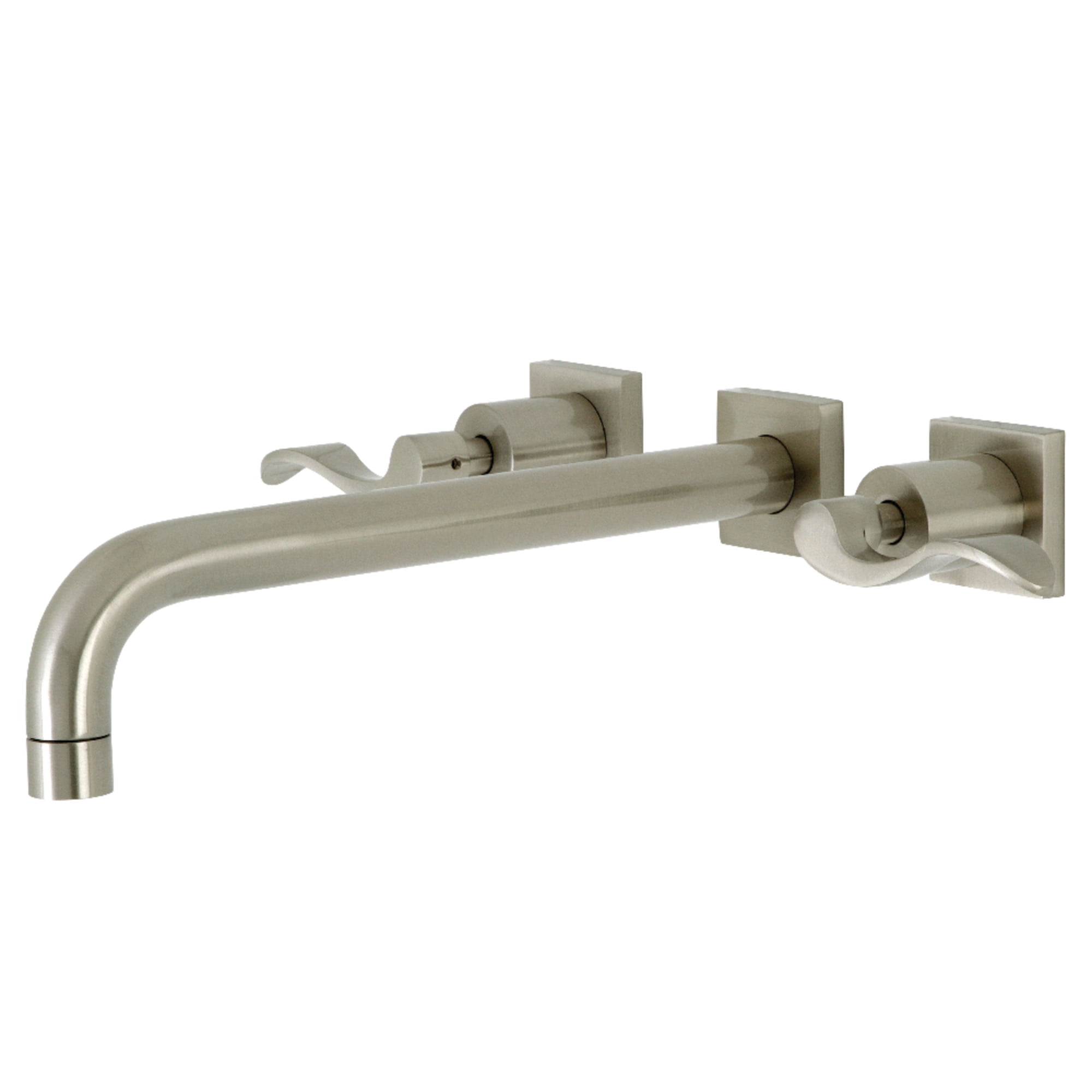 Kingston Brass KS6058DFL NuWave Two-Handle Wall Mount Roman Tub Faucet, Brushed Nickel