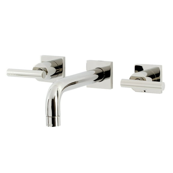 Kingston Brass KS6126CML Manhattan Double-Handle Wall Mount Bathroom Faucet, Polished Nickel
