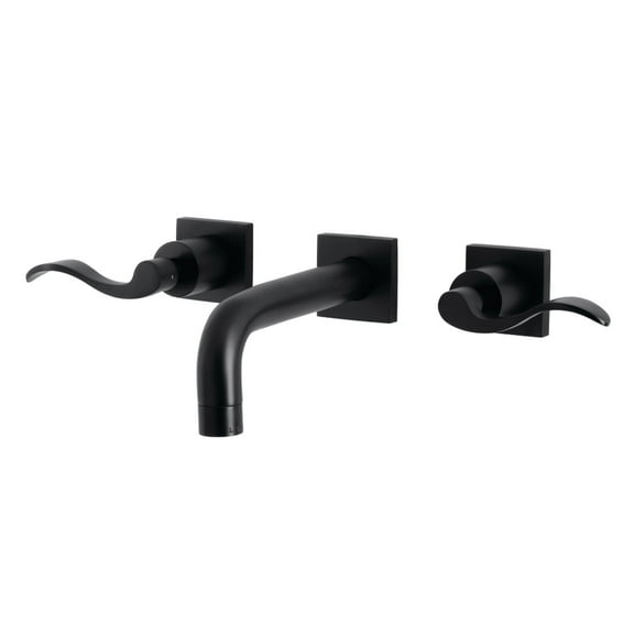 Kingston Brass KS6120DFL NuWave Double-Handle Wall Mount Bathroom Faucet, Matte Black
