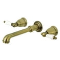 thumbnail image 1 of Kingston Brass KS7023PL English Vintage Two-Handle Wall Mount Roman Tub Faucet, Antique Brass, 1 of 6