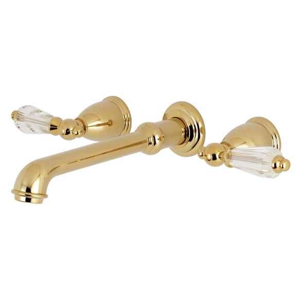 Kingston Brass KS7022WLL Wilshire Two-Handle Wall Mount Roman Tub Faucet, Polished Brass
