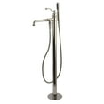 thumbnail image 1 of Kingston Brass KS7036ABL English Country Freestanding Tub Faucet with Hand Shower, Polished Nickel, 1 of 8