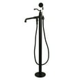 thumbnail image 1 of Kingston Brass Freestanding Tub Faucet, Matte Black, Freestanding KS7130ABL, 1 of 7