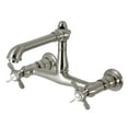 thumbnail image 1 of Kingston Brass KS7248BEX Essex Double-Handle Wall Mount Bathroom Faucet, Brushed Nickel, 1 of 6