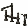 thumbnail image 1 of Kingston Brass KS7275PLBS English Country 8-Inch Bridge Kitchen Faucet with Sprayer, Oil Rubbed Bronze, 1 of 7