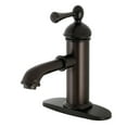 thumbnail image 1 of Kingston Brass KS7415BL Paris One-Handle Single-Hole Bathroom Faucet with Deck Plate and Brass Pop-Up Drain, Oil Rubbed Bronze, 1 of 7