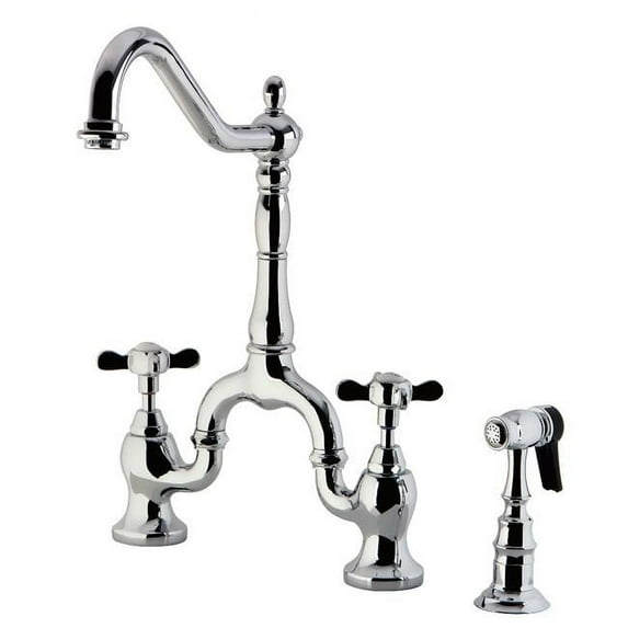 Kingston Brass Ks775.Bexbs Essex 1.8 GPM Bridge Kitchen Faucet - Chrome