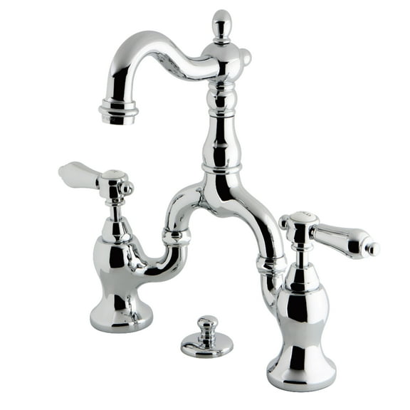 Kingston Brass KS7971BAL Heirloom Bridge Bathroom Faucet with Brass Pop-up, Polished Chrome