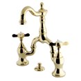 thumbnail image 1 of Kingston Brass KS7972BEX Essex Bridge Bathroom Faucet with Brass Pop-up, Polished Brass, 1 of 6
