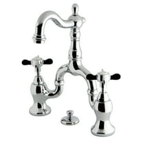 Kingston Brass KS7971BEX Essex Bridge Bathroom Faucet with Brass Pop-up, Polished Chrome