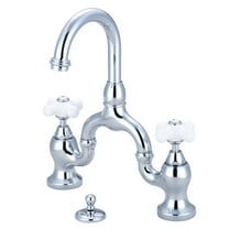 Kingston Brass KS7991PX English Country Bridge Bathroom Faucet with Brass Pop-up, Polished Chrome