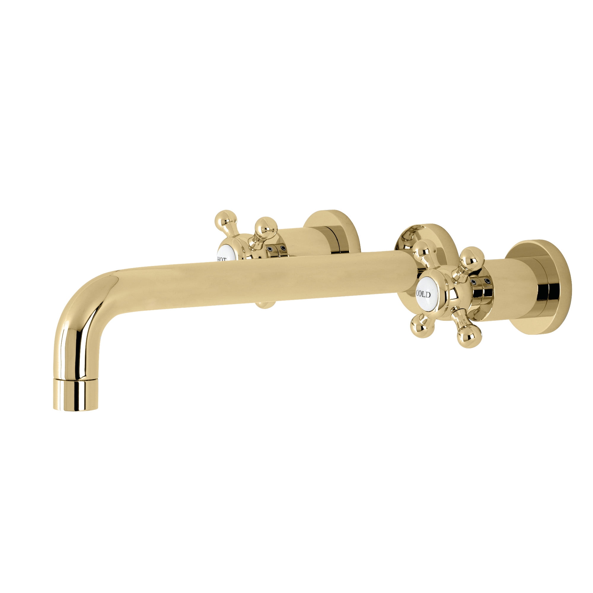 Kingston Brass KS8022BX Metropolitan Two-Handle 3-Hole Wall Mount Roman Tub Faucet in Polished Brass