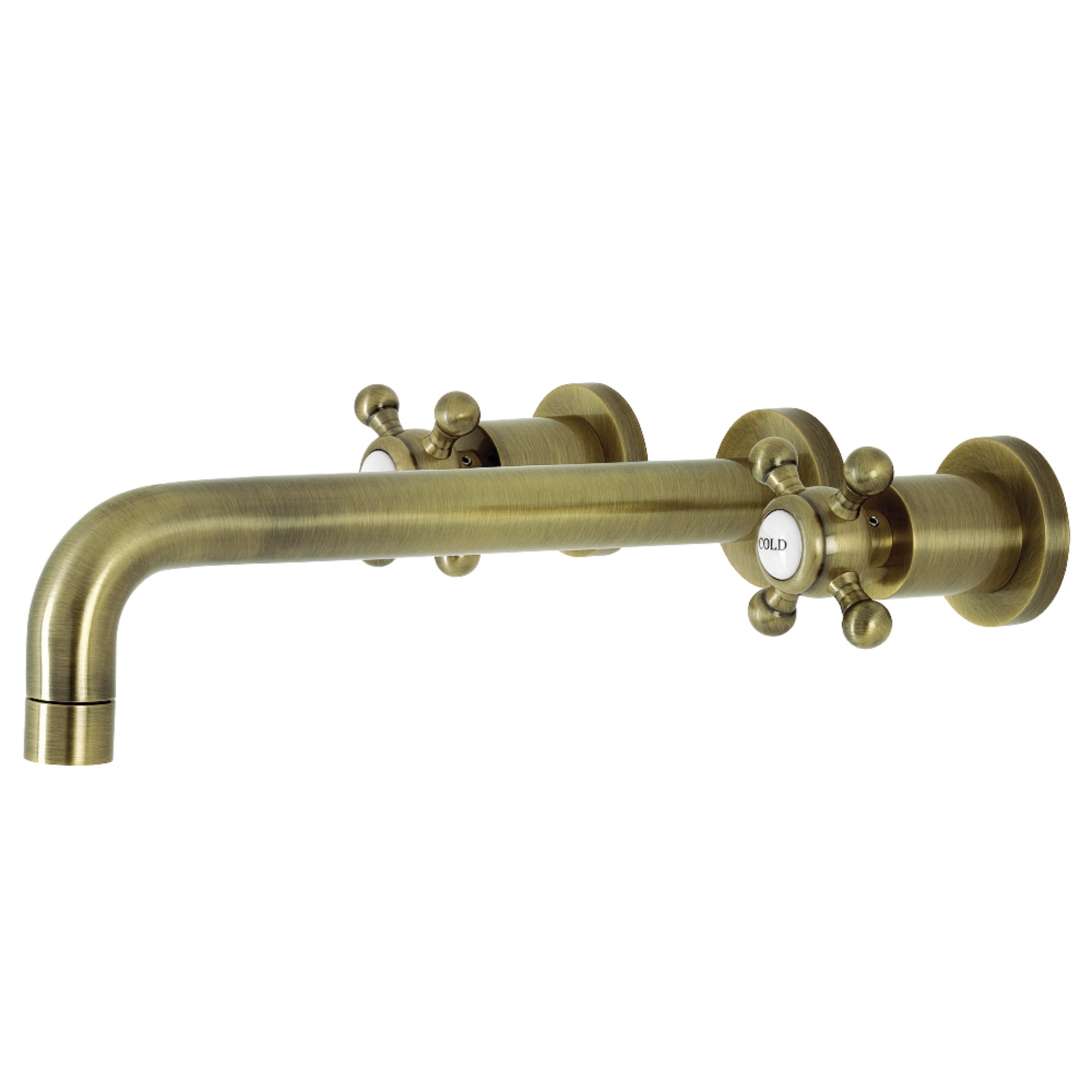 Kingston Brass KS8023BX Metropolitan Two-Handle 3-Hole Wall Mount Roman Tub Faucet in Antique Brass