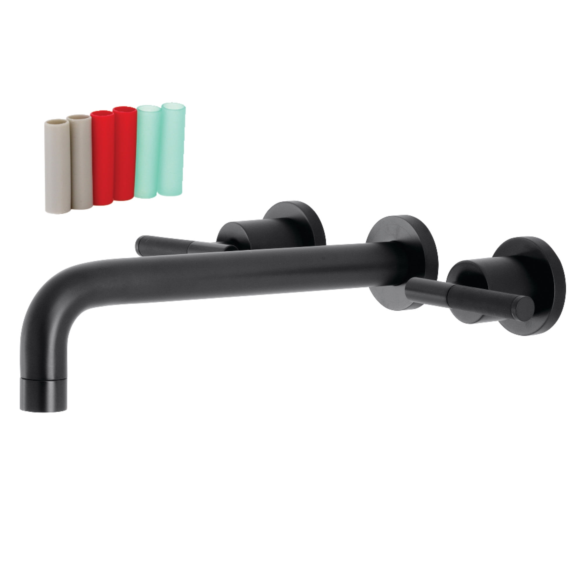 Kingston Brass KS8020CKL Kaiser Two-Handle 3-Hole Wall Mount Roman Tub Faucet in Matte Black