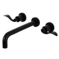 thumbnail image 1 of Kingston Brass KS8020DFL NuWave Two-Handle 3-Hole Wall Mount Roman Tub Faucet in Matte Black, 1 of 7
