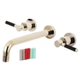 thumbnail image 1 of Kingston Brass KS8026DKL Kaiser Two-Handle 3-Hole Wall Mount Roman Tub Faucet in Polished Nickel, 1 of 6