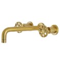 thumbnail image 1 of Kingston Brass KS8027RX Belknap Two-Handle 3-Hole Wall Mount Roman Tub Faucet in Brushed Brass, 1 of 7