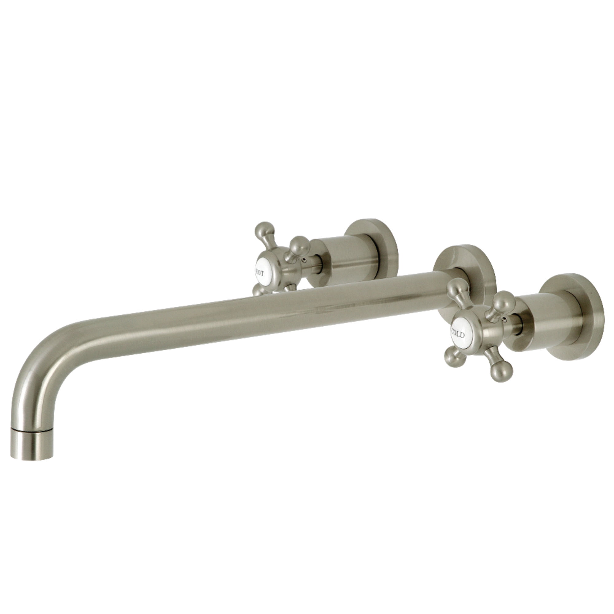 Kingston Brass KS8048BX Metropolitan Two-Handle Wall Mount Roman Tub Faucet, Brushed Nickel