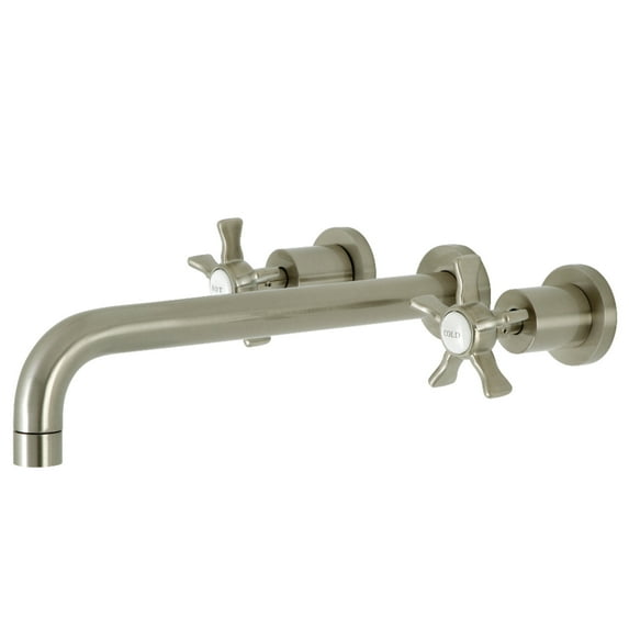 Kingston Brass KS8058NX Hamilton Two-Handle Wall Mount Roman Tub Faucet, Brushed Nickel