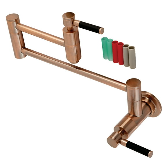 Kingston Brass KS810DKLAC Kaiser Wall Mount Pot Filler Faucet, Antique Copper