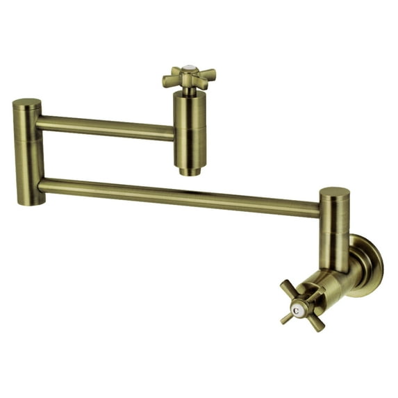 Kingston Brass KS8103ZX Millennium Wall Mount Pot Filler Faucet, Antique Brass