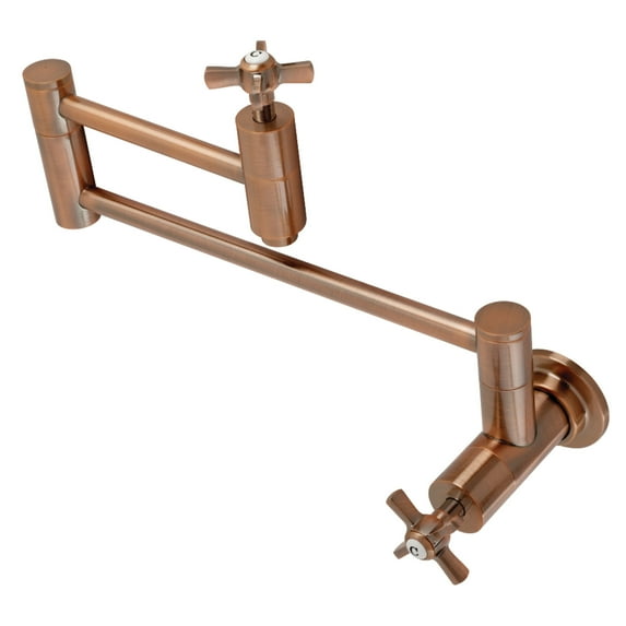 Kingston Brass KS810ZXAC Millennium Wall Mount Pot Filler Faucet, Antique Copper