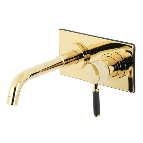 Kingston Brass KS8112DKL Kaiser Single-Handle Wall Mount Bathroom Faucet, Polished Brass
