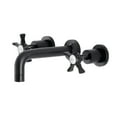 thumbnail image 1 of Kingston Brass KS8120NX Hamilton Double-Handle 3-Hole Wall Mount Bathroom Faucet in Matte Black, 1 of 8