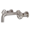 thumbnail image 1 of Kingston Brass KS8128RX Belknap Double-Handle 3-Hole Wall Mount Bathroom Faucet in Brushed Nickel, 1 of 8