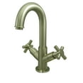 thumbnail image 1 of Kingston Brass KS8458JX Concord Double-Handle 4" Centerset Bathroom Faucet with Push-Up Pop-Up, Brushed Nickel, 1 of 5