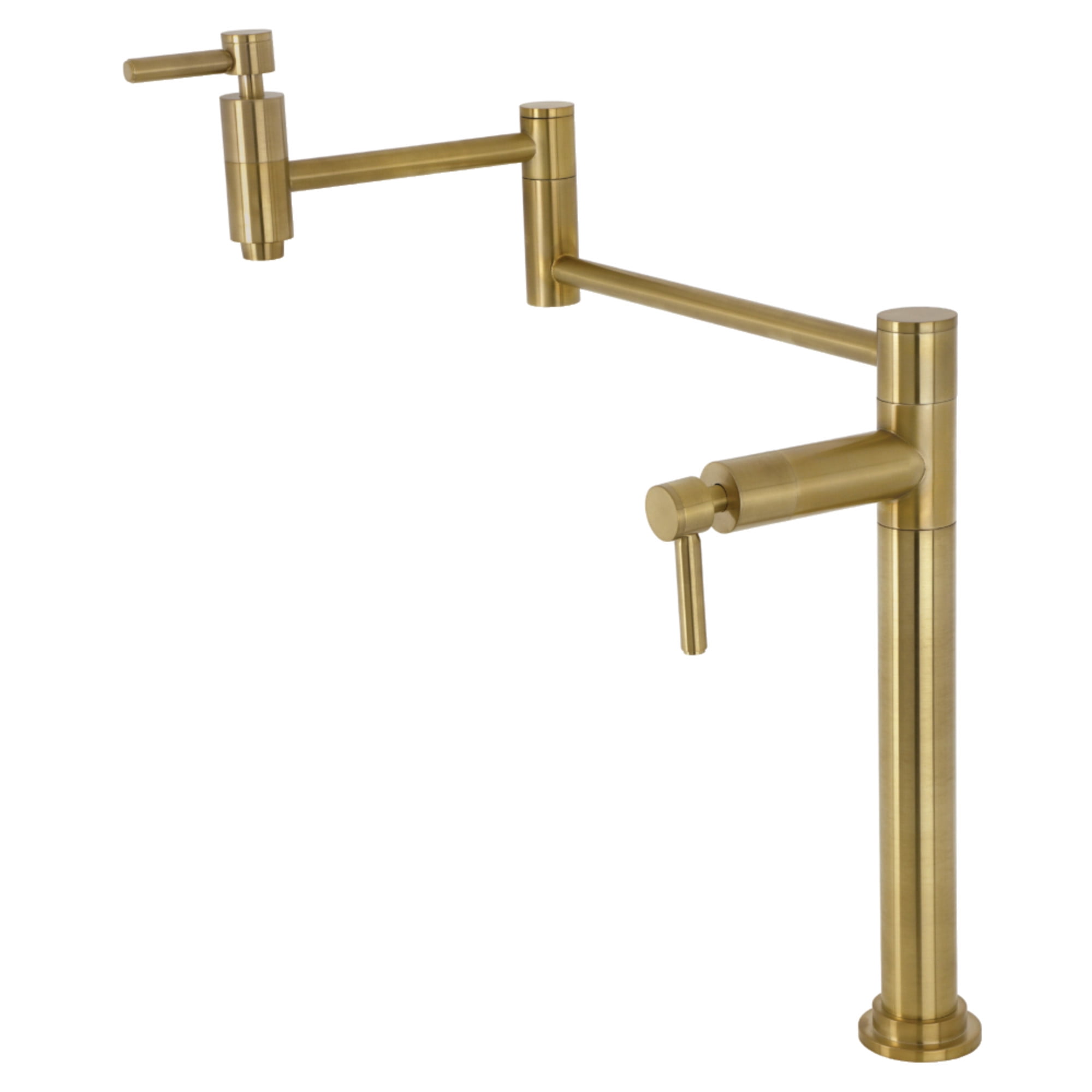 Kingston Brass KS8707DL Concord Deck Mount Pot Filler Faucet, Brushed Brass