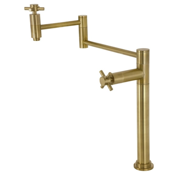 Kingston Brass KS8707DX Concord Deck Mount Pot Filler Faucet, Brushed Brass
