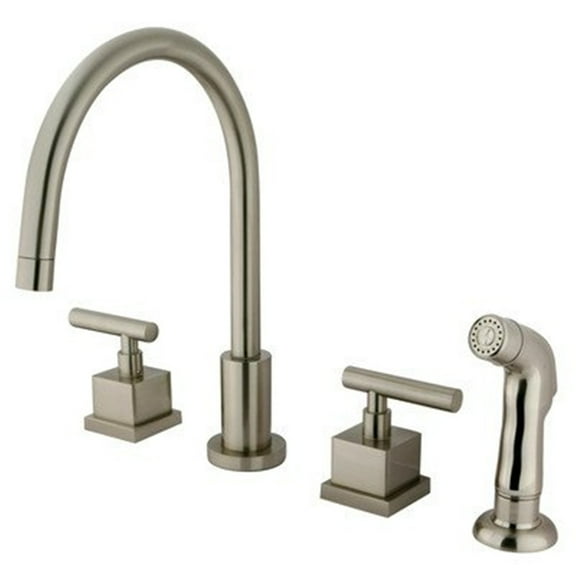 Elements of Design Claremont Double Handle Widespread Kitchen Faucet with Pla...