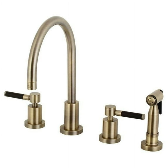 Kingston Brass Widespread Kitchen Faucets In Antique Brass Finish KS8723DKLBS