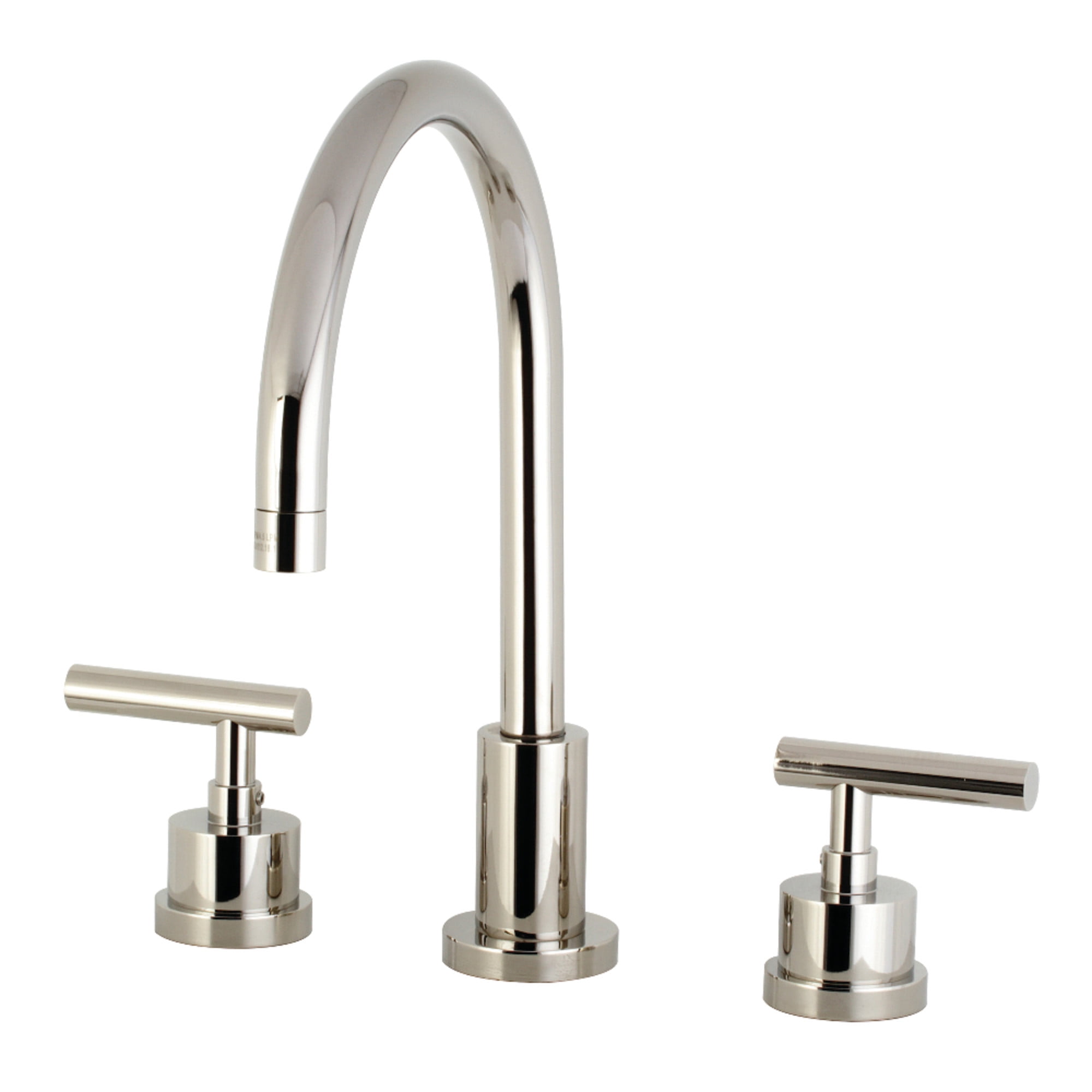 Kingston Brass KS8926CML Manhattan Widespread Bathroom Faucet with Brass Pop-Up, Polished Nickel